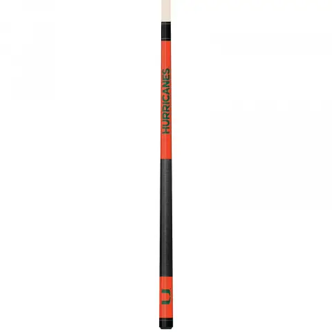Miami Hurricanes Colored Engraved Pool Cue