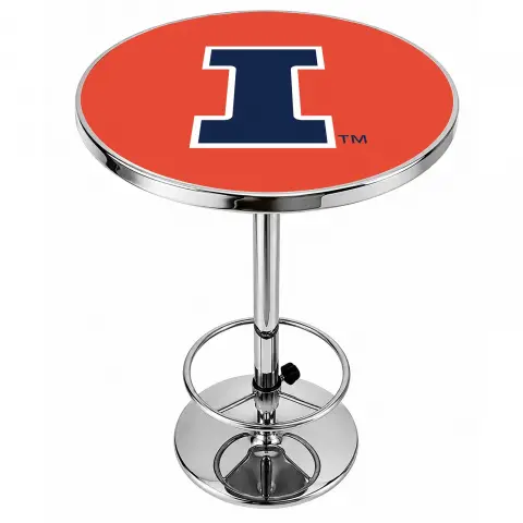 Illinois Fighting Illini Chrome Pub Table