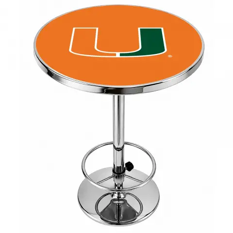 Miami Hurricanes Chrome Pub Table