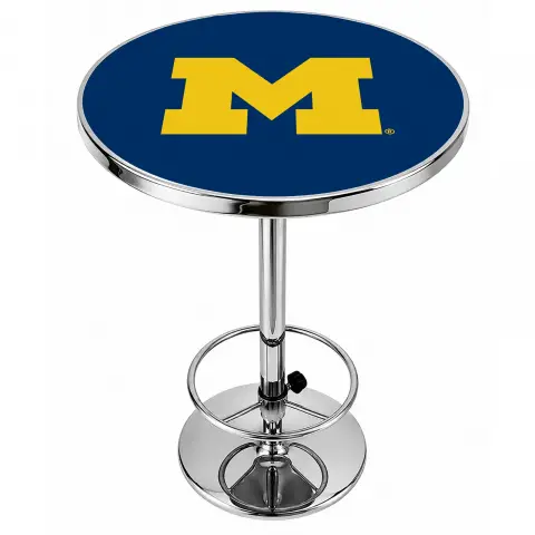 Michigan Wolverines Chrome Pub Table