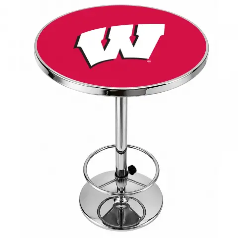 Wisconsin Badgers Chrome Pub Table