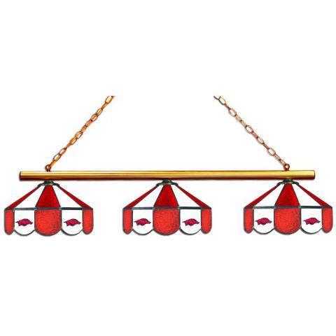 Arkansas Razorbacks 3 Shade Billiard Lamp