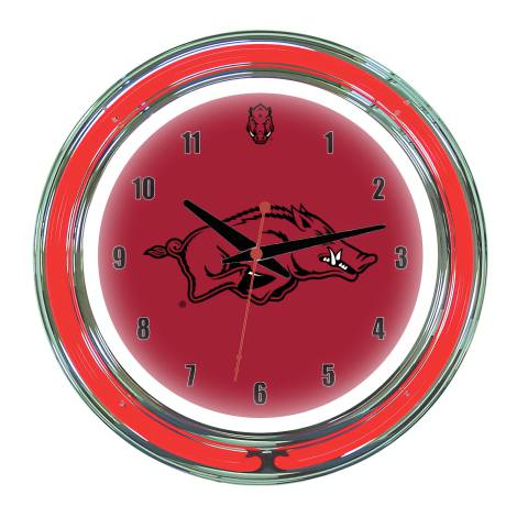 Arkansas Razorbacks 14 Inch Neon Clock