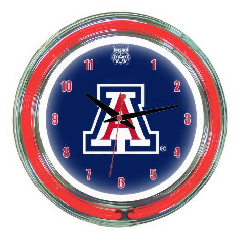 Arizona Wildcats 14 Inch Neon Clock