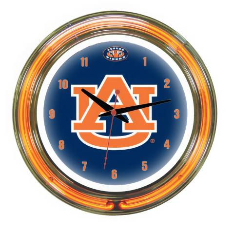 Auburn Tigers 14 Inch Neon Clock