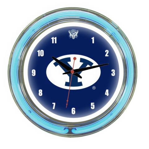 BYU Cougars 14 Inch Neon Wall Clock