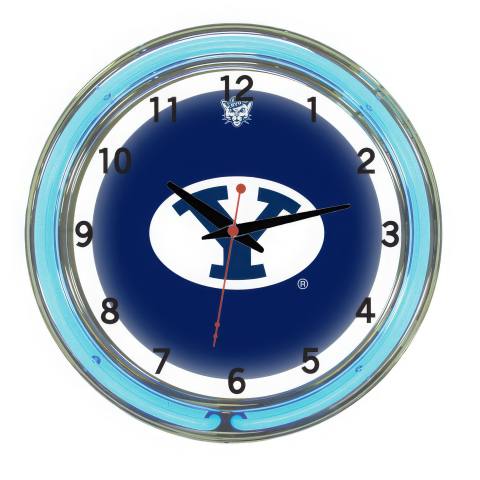 BYU Cougars 18 Inch Neon Wall Clock