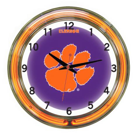 Clemson Tigers 18 Inch Neon Clock