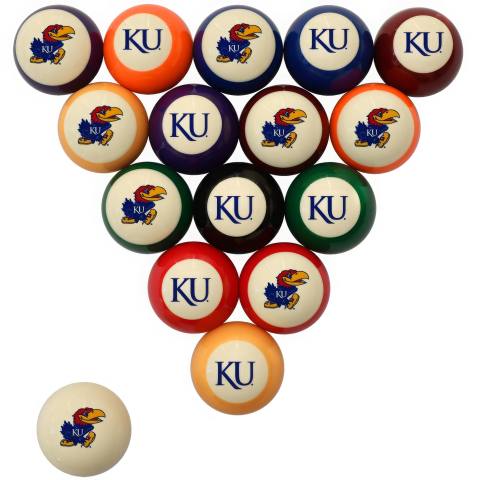 Kansas Jayhawks Pool Ball Set