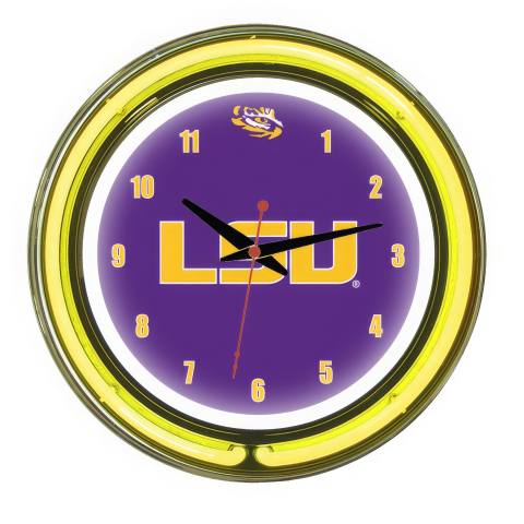 LSU Tigers 14 Inch Neon Clock