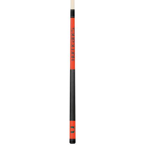 Miami Hurricanes Colored Engraved Pool Cue