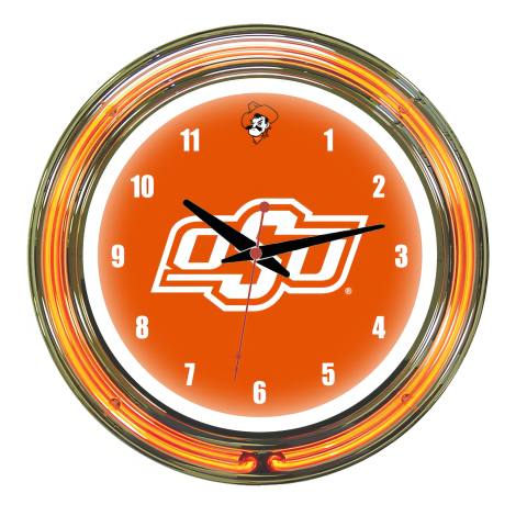 Oklahoma State Cowboys 14 Inch Neon Clock