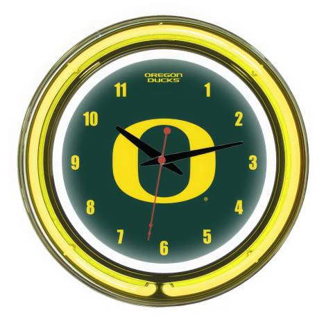 Oregon Ducks 14 Inch Neon Wall Clock