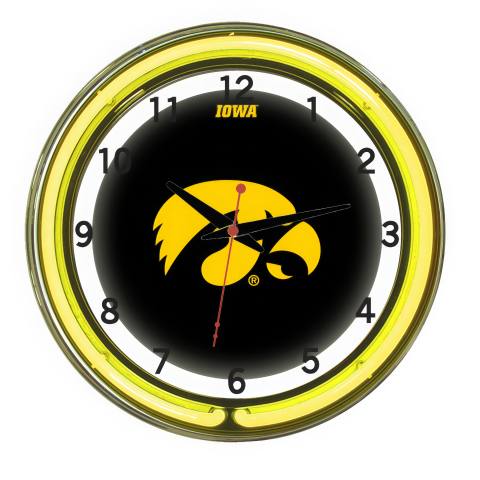 Iowa Hawkeyes 18 Inch Neon Clock