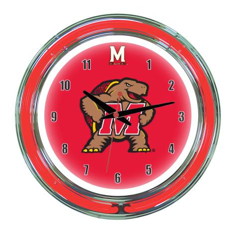 Maryland Terrapins 14 Inch Neon Clock