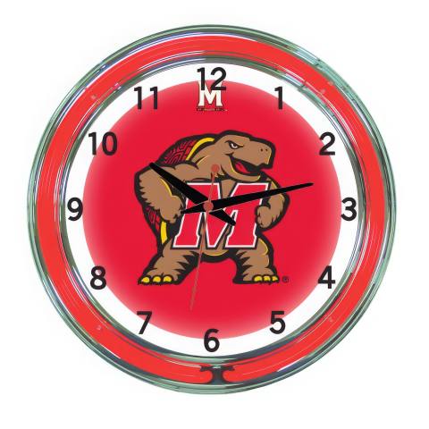 Maryland Terrapins 18 Inch Neon Clock