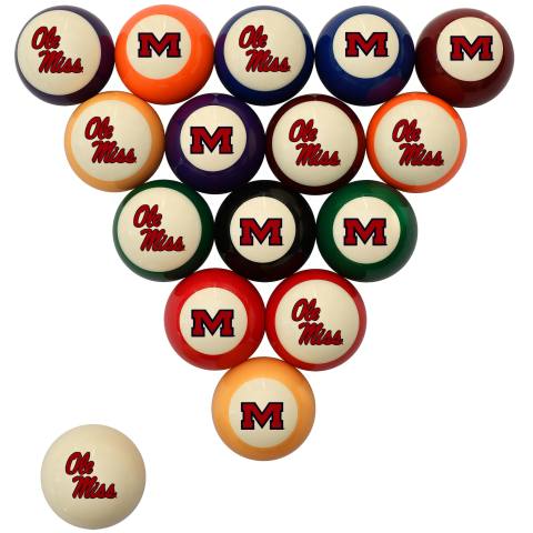 Ole Miss Rebels Pool Ball Set