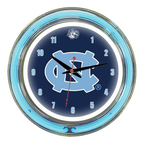 North Carolina Tar Heels 14 Inch Neon Wall Clock