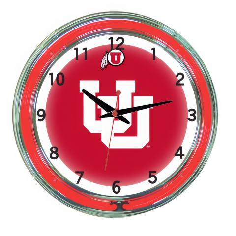 Utah Utes 18 Inch Neon Clock
