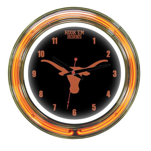 Texas Longhorns 14 Inch Neon Clock