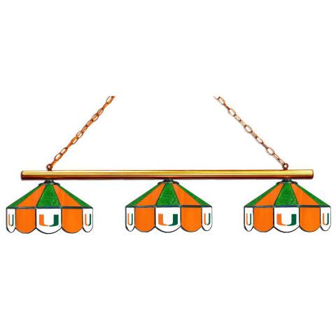 Miami Hurricanes 3 Shade Billiard Lamp