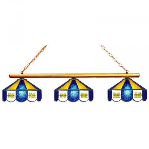 Michigan Wolverines 3 Shade Billiard Lamp