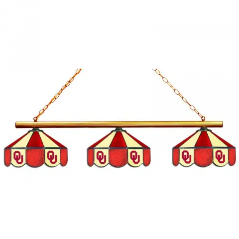 Oklahoma Sooners 3 Shade Billiard Lamp