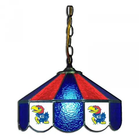 Kansas Jayhawks 14 Inch Swag Hanging Lamp