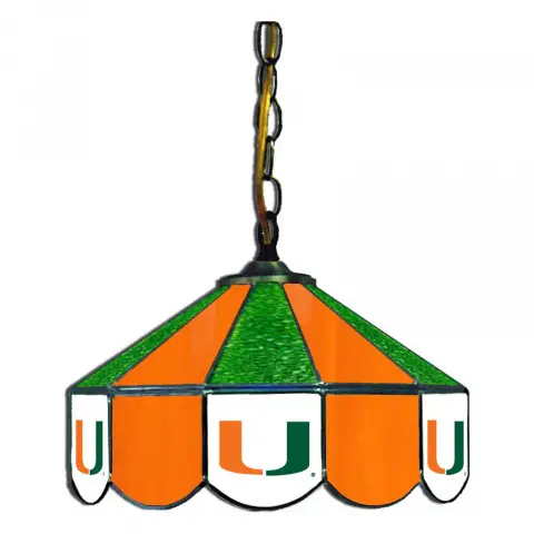 Miami Hurricanes 14 Inch Swag Hanging Lamp