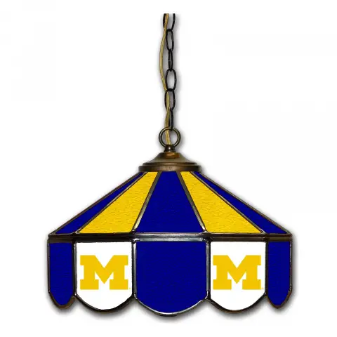Michigan Wolverines 14 Inch Swag Hanging Lamp