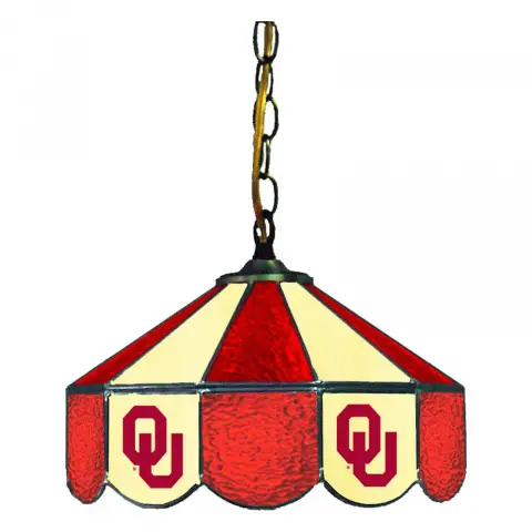 Oklahoma Sooners 14 Inch Swag Hanging Lamp