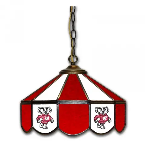 Wisconsin Badgers 14 Inch Swag Hanging Lamp