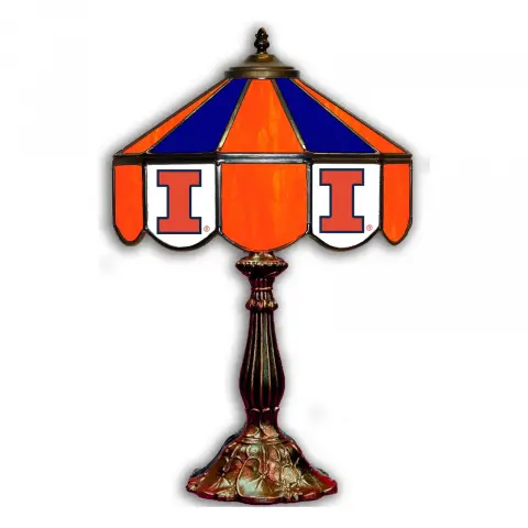 Illinois Fighting Illini 14 Inch Tiffany-Style Table Lamp