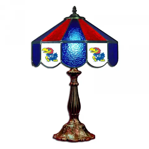 Kansas Jayhawks 14 Inch Tiffany-Style Table Lamp
