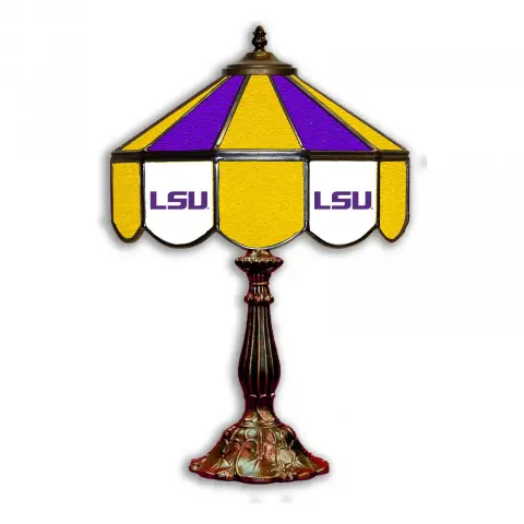 LSU Tigers 14 Inch Tiffany-Style Table Lamp