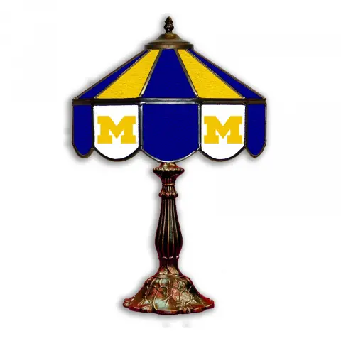 Michigan Wolverines 14 Inch Tiffany-Style Table Lamp