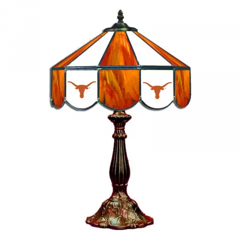 Texas Longhorns 14 Inch Tiffany-Style Table Lamp