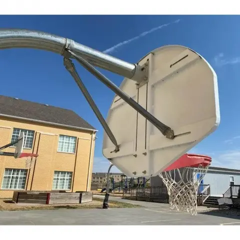 Bison Fan-Shaped Steel Playground Backboard Retrofit Kit for 5-9/16" Diameter Poles