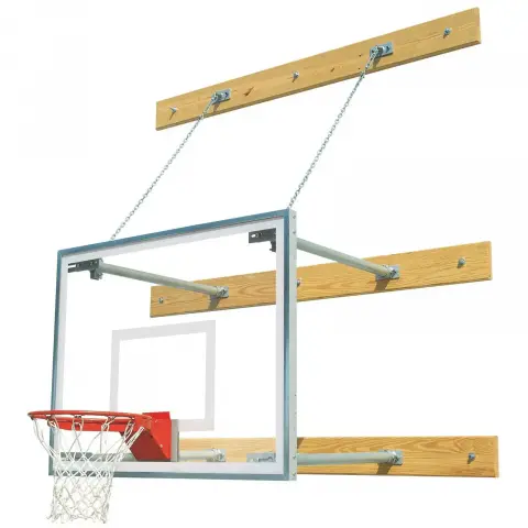 Bison 4'-8' Extension Fan Steel Backboard with Flex Goal Wall-Mounted Structure Package