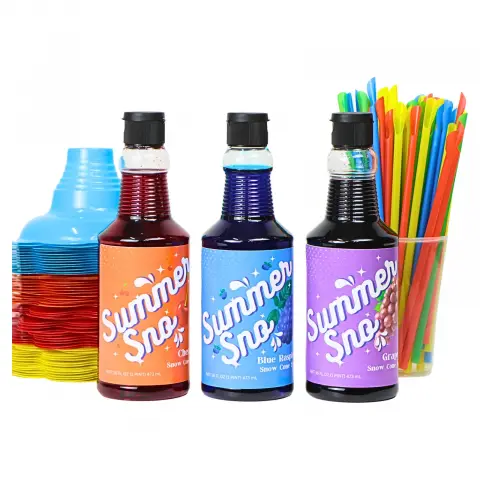 Paragon Summer Sno Snow Cone Syrup 3 Pack - Blue Raspberry, Cherry, Grape