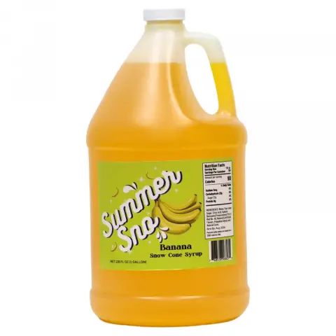 Paragon Summer Sno Premium Snow Cone Syrup 1 Gallon - Banana