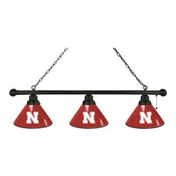 Nebraska Cornhuskers 3 Shade Black Billiard Light