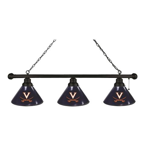 Virginia Cavaliers 3 Shade Black Billiard Light