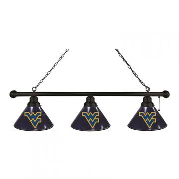 West Virginia Mountaineers 3 Shade Black Billiard Light