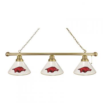 Arkansas Razorbacks 3 Shade Brass Billiard Light