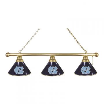 North Carolina Tar Heels 3 Shade Brass Billiard Light
