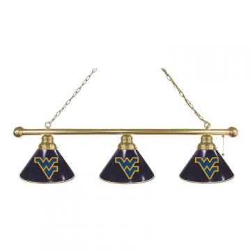 West Virginia Mountaineers 3 Shade Brass Billiard Light