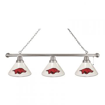 Arkansas Razorbacks 3 Shade Chrome Billiard Light