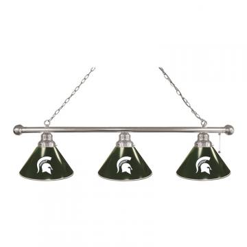 Michigan State Spartans 3 Shade Chrome Billiard Light