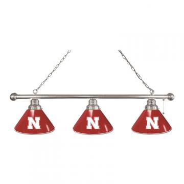 Nebraska Cornhuskers 3 Shade Chrome Billiard Light